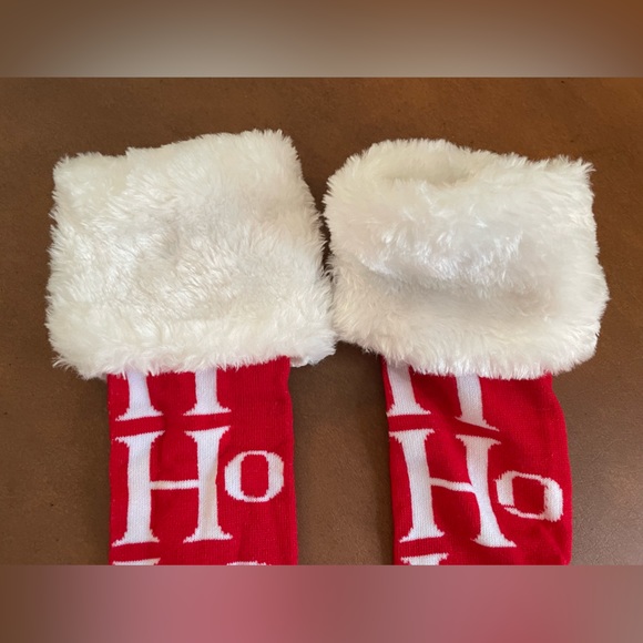 Holiday knee high “Ho Ho Ho” socks- red and white- never worn NWOT 🎉Host Pick!🎉 - Picture 2 of 3